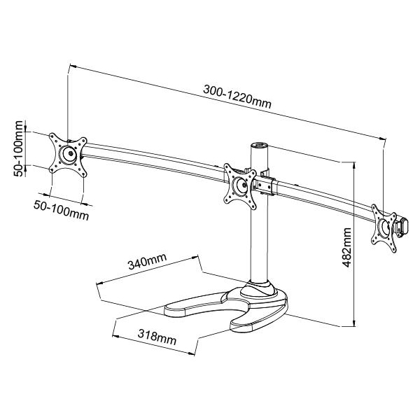 Curved Three Monitor Desk Stand - Image 5